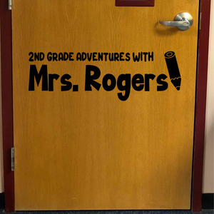 Classroom Door Decal, Teacher name and grade or subject decal