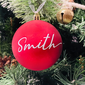 Personalized Christmas Ornament with script name and date option, Christmas Ball ornament, name ornament