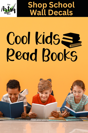 Cool Kids Read Books Decal, Reading Nook wall decal, School Library Decal, reading classroom decal