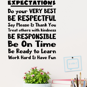 School Expectations decal, classroom door decor, Be your best, Work Hard and Have Fun decal