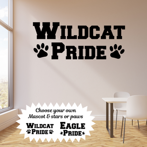 School mascot decal, School Pride Decal, wildcat pride decor