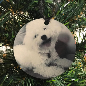 Dog photo Christmas ornament, personalized pet Christmas ornament with name