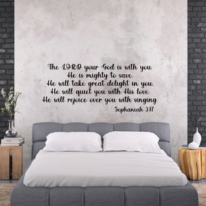 Zephaniah 3:17 Bible Verse Wall Decal