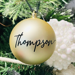 Personalized Christmas Ornament with script name and date option, Christmas Ball ornament, name ornament