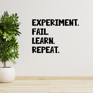 Motivational Quote Wall Decal - Experiment Fail Learn Repeat - Decal for Science Labs - Science classroom decor