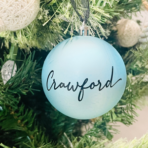 Personalized Christmas Ornament with script name and date option, Christmas Ball ornament, name ornament