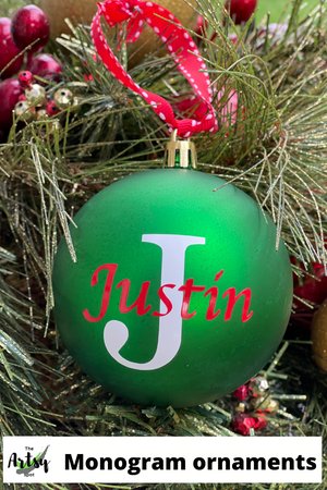 Monogram ornament for Christmas with name and initial