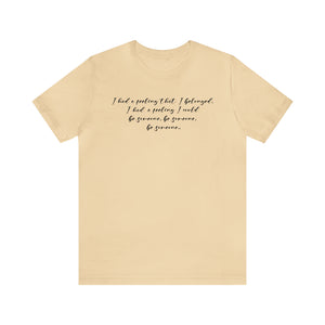  I had a feeling that I belonged Fast Car song | Country Music concert shirt