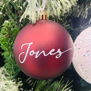 Personalized Christmas Ornament with script name and date option, Christmas Ball ornament, name ornament