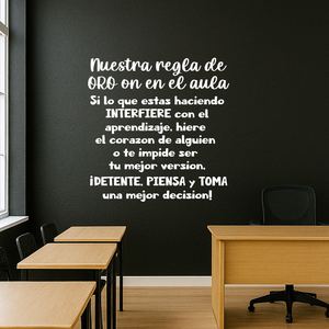 Our Golden Classroom Rule SPANISH VERSION, Neustra regla de ORO on en el aula wall decal