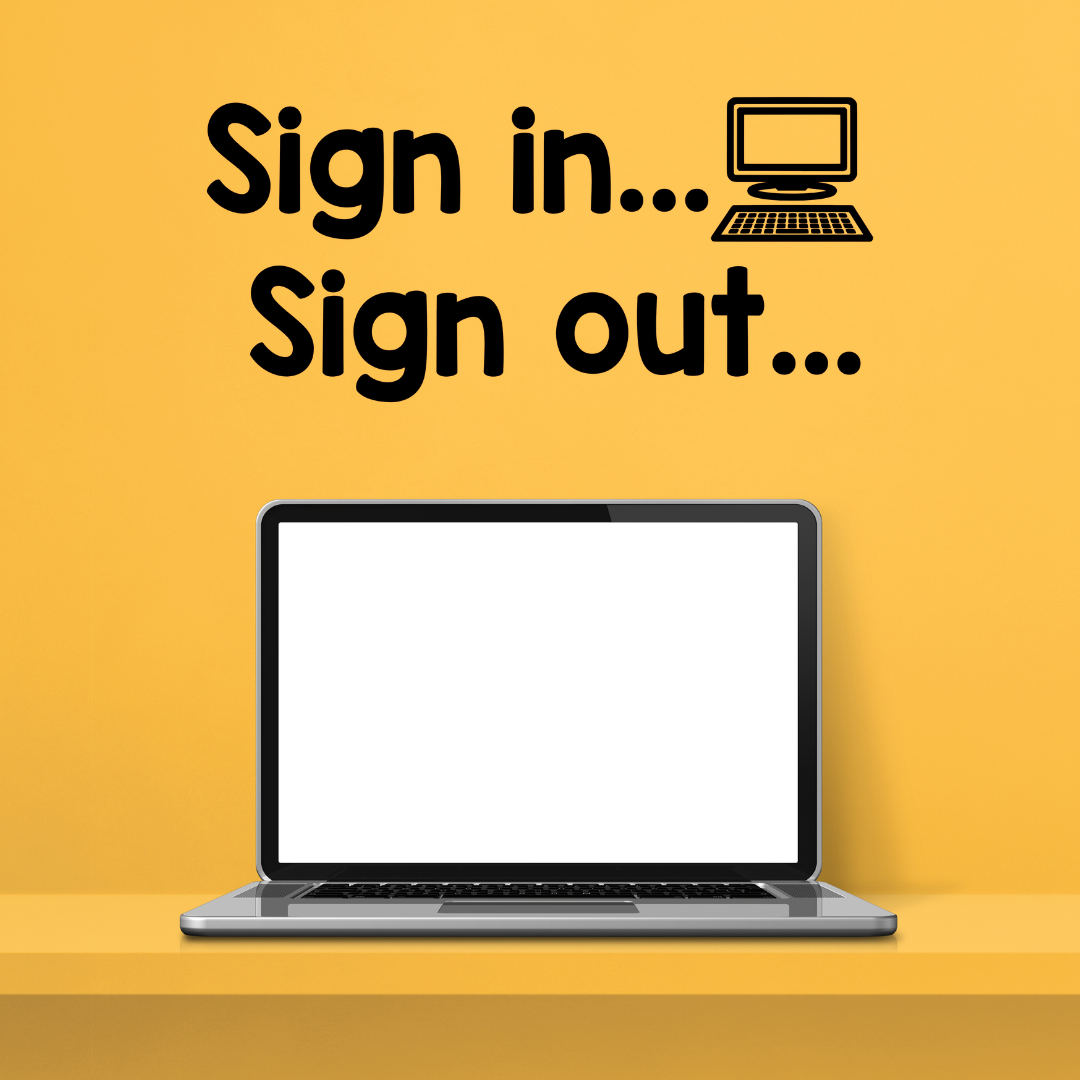 Sign in Sign out Decal, Computer Lab decal – The Artsy Spot