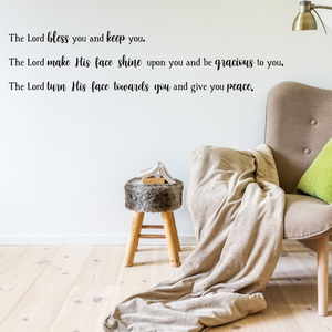 Christian Wall Decal - The Lord's Blessing Quote - Faith-Based Home Decor - Church decor