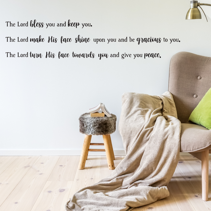 Christian Wall Decal - The Lord's Blessing Quote