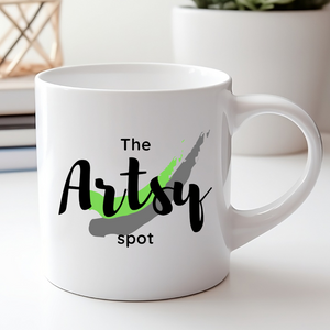 Business logo coffee mug, Custom business promotion mug, Put your logo on a coffee mug, The Artsy Spot
