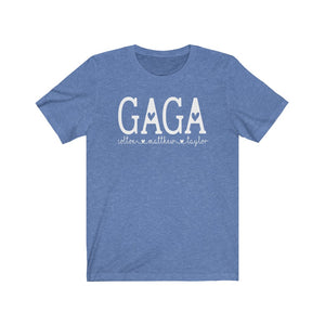 Personalized Gaga shirt with grandkid's names, Gift for Gaga, Cute Gaga t-shirt