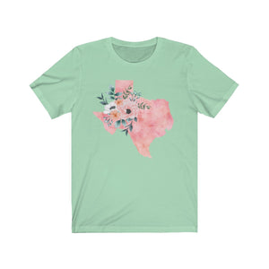 mint Watercolor Texas shirt, feminine Texas T-shirt, Texas home state shirt
