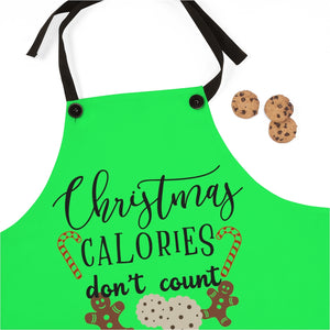 Christmas Calories don't count Apron, Christmas apron, Christmas cookie exchange gift, Christmas cookie apron, Christmas gift for baker, gift for someone who loves to bake
