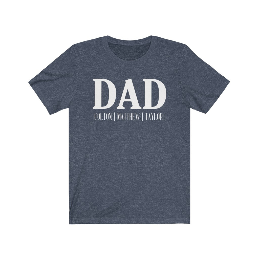 DAD shirt with kid's names, Personalized Dad shirt, Father's Day shirt ...
