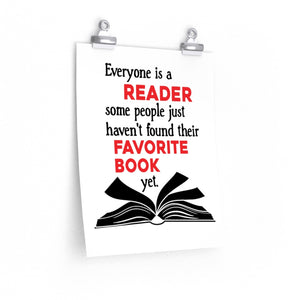 Everyone is a reader poster, reading wall print for a reading classroom,  School library wall decor, librarian poster, school office poster