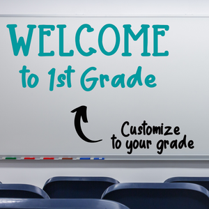 Welcome to school decal, classroom decal customizable to any grade