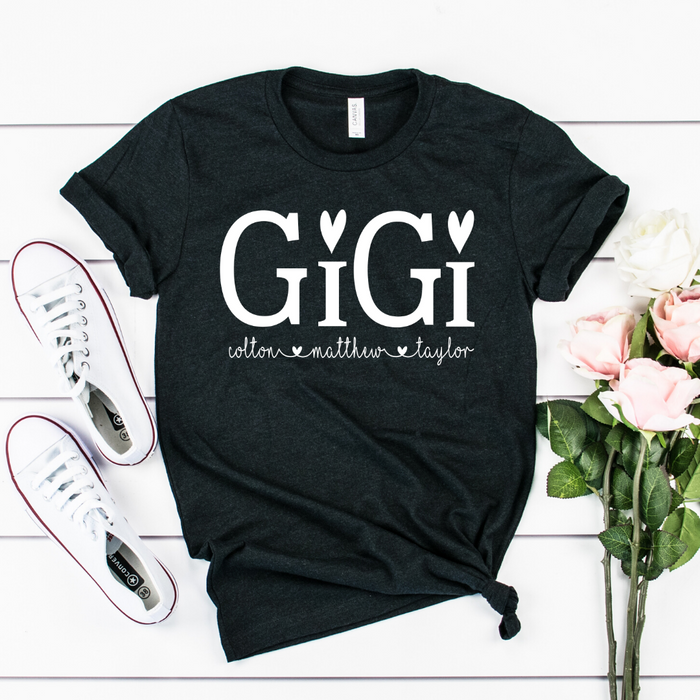 Personalized Gigi shirt with grandkid's names