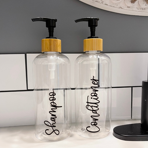 Shampoo and Conditioner bottles, soap dispensers for bathroom 