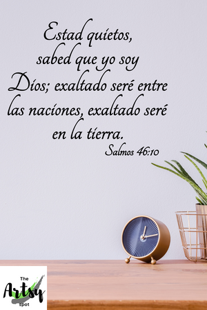 SPANISH decal Salmos 46:10, Christian decal in Spanish, Salmos decal in Spanish, Spanish Church decor, bible verse in Spanish, Spanish scripture