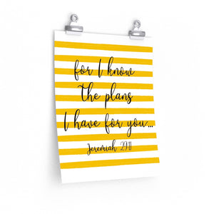 For I know the plans I have for you...Jeremiah 29:11 wall print, Office poster, The Artsy Spot