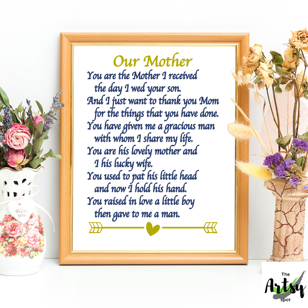 Mothers Day Gift for Mom-to Mom From Children-gifts for Mom-mothers Day Gift  From Kids-mom Gifts-thank You Gift-birthday Gift-choice of Poem 