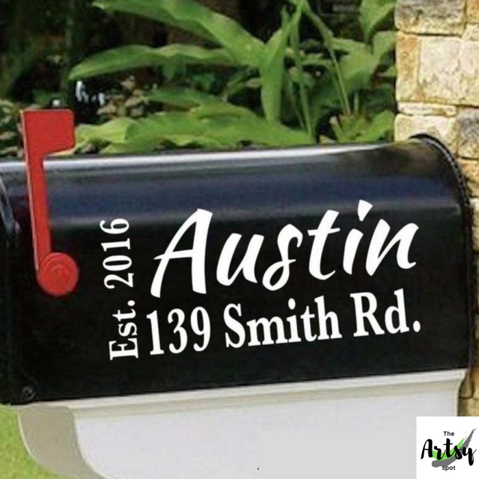 Mailbox Address Decal With Est. Date