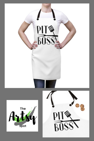 Pit boss apron, bbq apron gift, Pinterest image