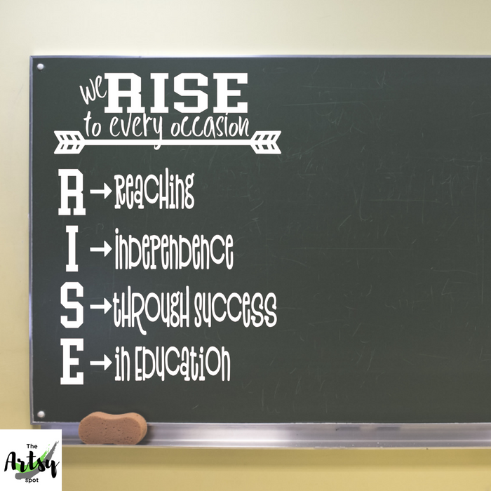 We RISE to Every Occasion Classroom Door Decal