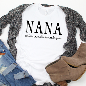Personalized Nana shirt with grandkid's names, Custom Nana shirt, Gift for Nana, shirt for new Grandma, shirt for Nana