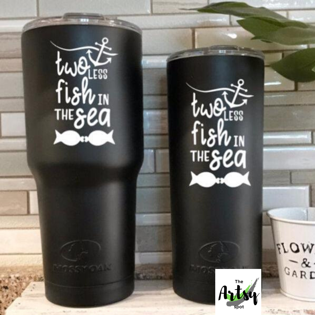 2 less fish in the sea decals, DIY wedding gift for a beach