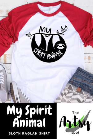 My Spirit Animal shirt, Raglan baseball shirt, sloth lover shirt, Sloth shirt, Sloth t-shirt