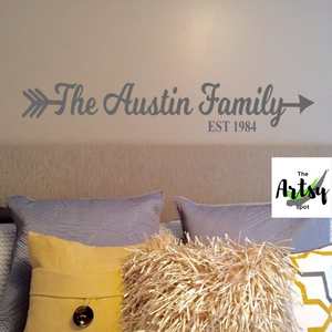Family Name With Arrow Wall Decal - The Artsy Spot