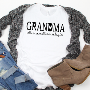 Personalized Grandma shirt with grandkid's names, New Grandma shirt, Grandma reveal shirt