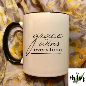 Grace Wins Every Time Coffee Mug - The Artsy Spot