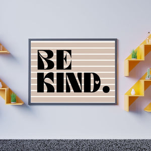 Be Kind poster, Cute Trendy Retro poster for school, Hippie Be Kind Poster for bedroom decor, Premium Matte horizontal posters