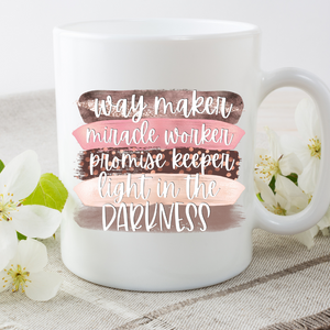 Waymaker coffee mug, Waymaker Miracle worker Promise Keeper Light in the Darkness Coffee Cup, Christian mug, Christian gift, Faith mug