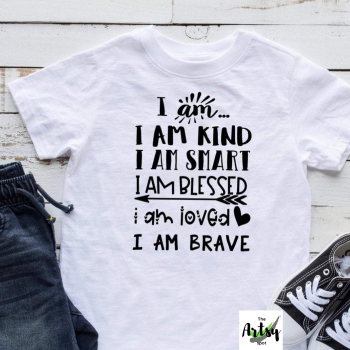 I AM statements, Positive affirmations Child's shirt