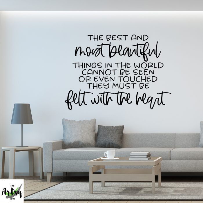 Helen Keller quote - The best and most beautiful things...