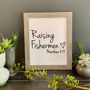 Raising Fishermen Matthew 4:19 picture, Christian family gift, Christian adoption gift, gift for Christian parents