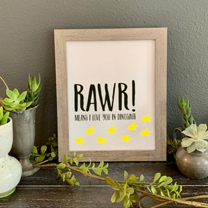 Rawr! means I love you in dinosaur picture, Dinosaur picture, Dinosaur wall decor