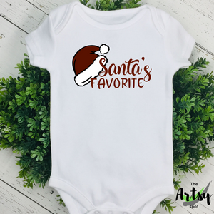 Santa's Favorite, Christmas infant bodysuit, Christmas onesie, Baby onesie for Christmas, Cute Christmas baby apparel