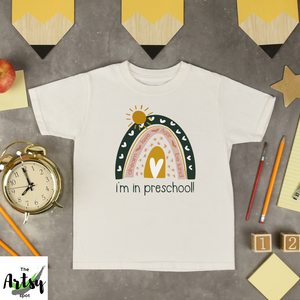 1st day of Preschool shirt, Neutral rainbow shirt for Preschool picture, The Artsy Spot