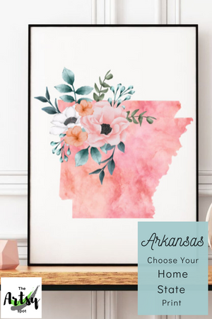 Arkansas Home State Print - Watercolor Arkansas poster