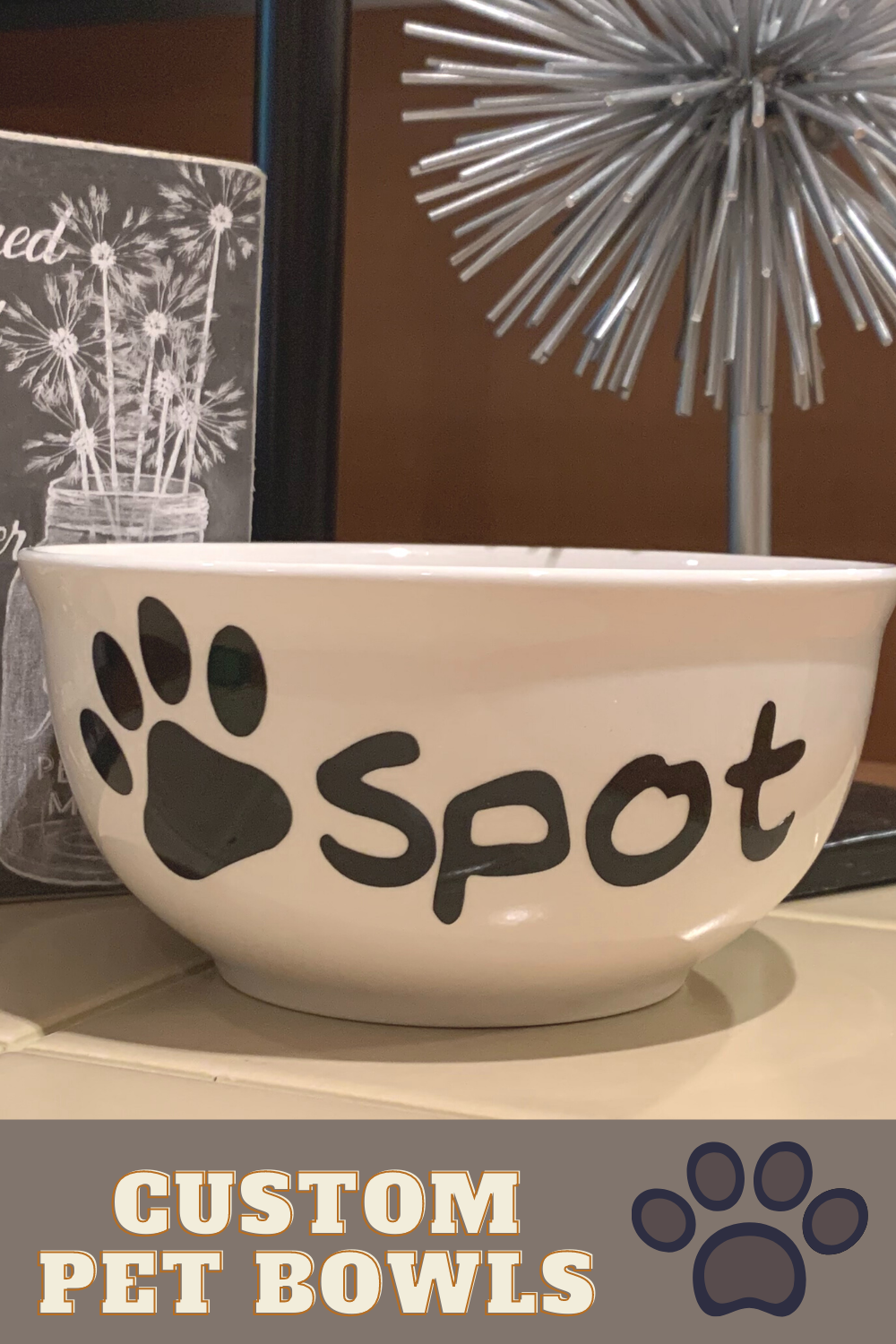 Cat bowls with sales names