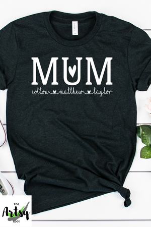 Personalized Mum shirt with kid's names, Custom Mum shirt, Gift for Mum, shirt for new Mum, Mother's Day shirt