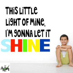 This little light of mine I'm gonna let it shine decal, Sunday school room decal, Children's ministry decor